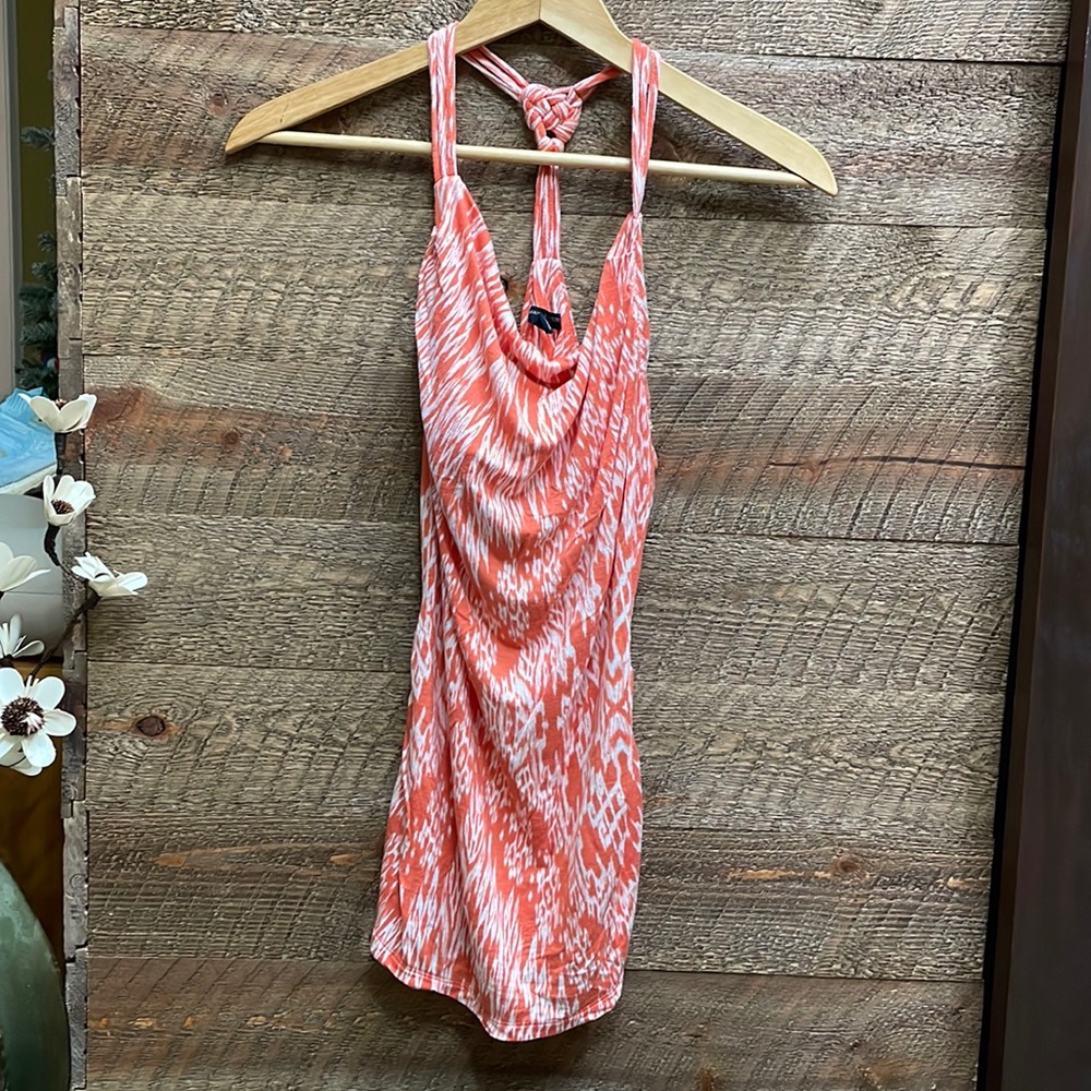 Banana Republic Women’s Strappy Long Cami Top Orange & White Medium